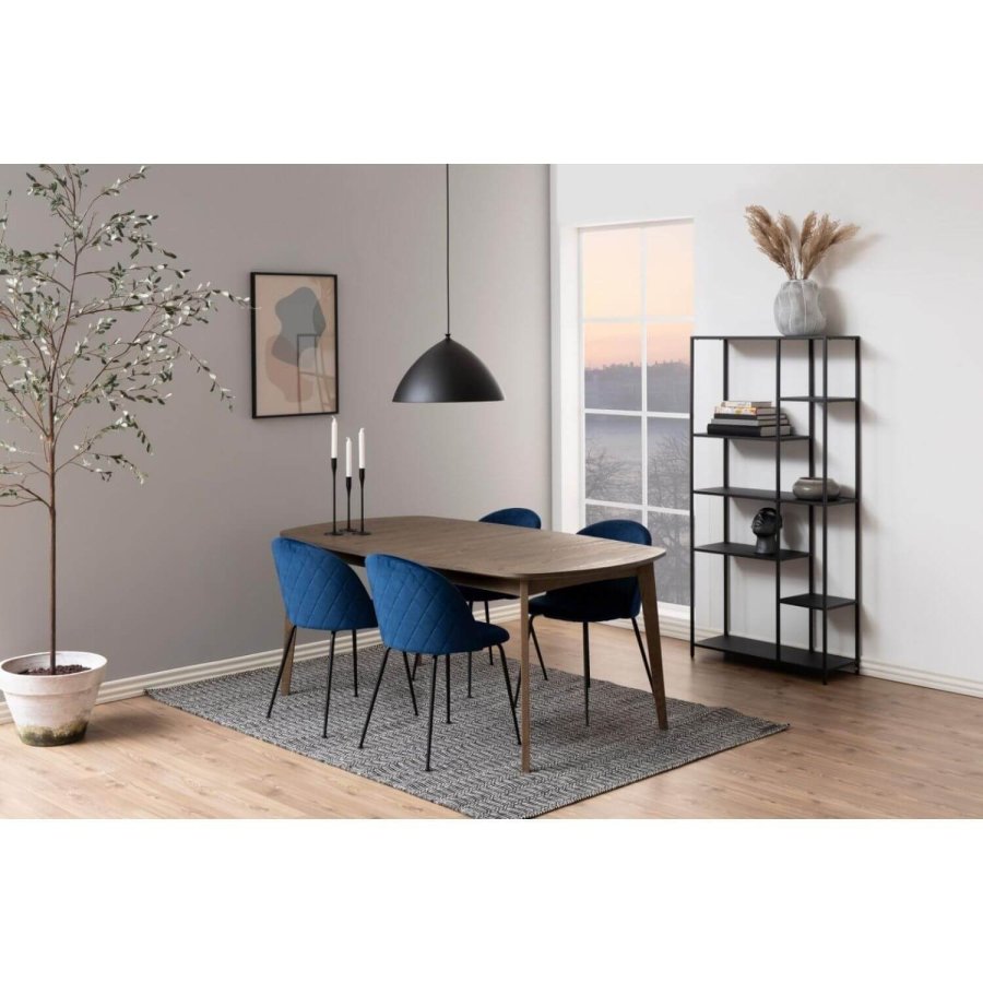 ACT NORDIC Louise spisebordsstol - mrkebl/sort stof/metal 