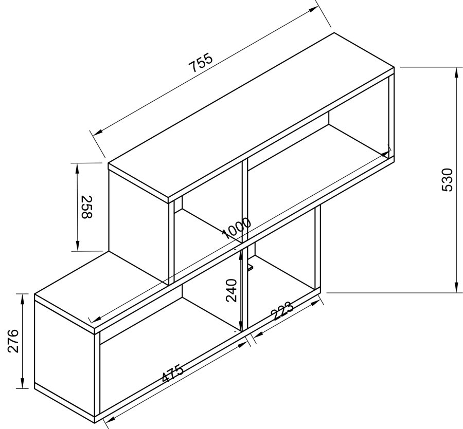 VCM NORDIC Lusas vghylde, m. 4 rum - hvid tr