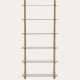 KAVE HOME Sitra modulhylde, 6 glashylder og FSC Mix Credit massivt egetr, 90 cm