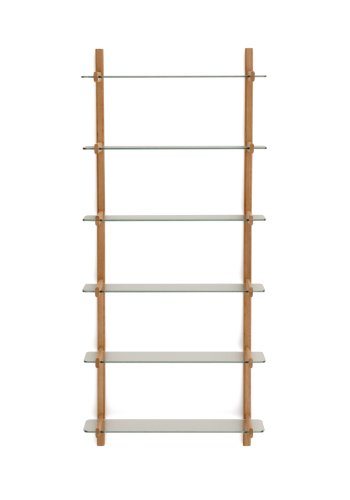 KAVE HOME Sitra modulhylde, 6 glashylder og FSC Mix Credit massivt egetr, 90 cm