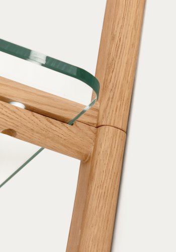 KAVE HOME Sitra modulhylde, 6 glashylder og FSC Mix Credit massivt egetr, 90 cm