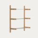 KAVE HOME Sitra modulhylde, 3 glashylder og FSC Mix Credit massivt egetr, 90 cm