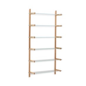 KAVE HOME Sitra modulhylde, 6 glashylder og FSC Mix Credit massivt egetr, 110 cm