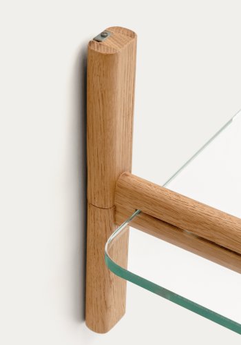 KAVE HOME Sitra modulhylde, 1 glashylde og FSC Mix Credit massivt egetr, 90 cm