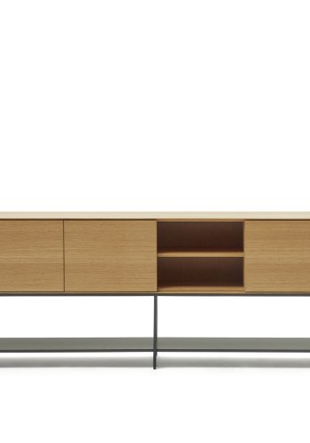 KAVE HOME Vedrana sknk, m. 3 lger og 5 hylder - natur egefiner og sort stl 