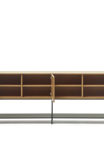 KAVE HOME Vedrana sknk, m. 3 lger og 5 hylder - natur egefiner og sort stl 