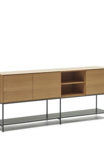 KAVE HOME Vedrana sknk, m. 3 lger og 5 hylder - natur egefiner og sort stl 