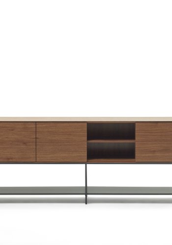 KAVE HOME Vedrana sknk, m. 3 lger og 5 hylder - brun valnddefiner og sort stl