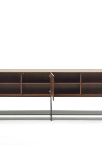 KAVE HOME Vedrana sknk, m. 3 lger og 5 hylder - brun valnddefiner og sort stl