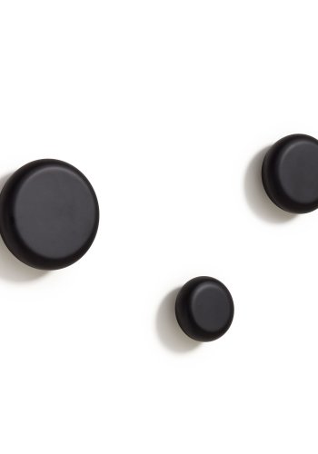 KAVE HOME Nadue st med 3 vgkroge af massivt bgetr med sort finish