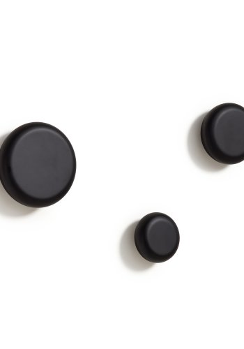 KAVE HOME Nadue st med 3 vgkroge af massivt bgetr med sort finish