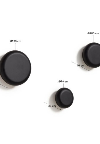 KAVE HOME Nadue st med 3 vgkroge af massivt bgetr med sort finish