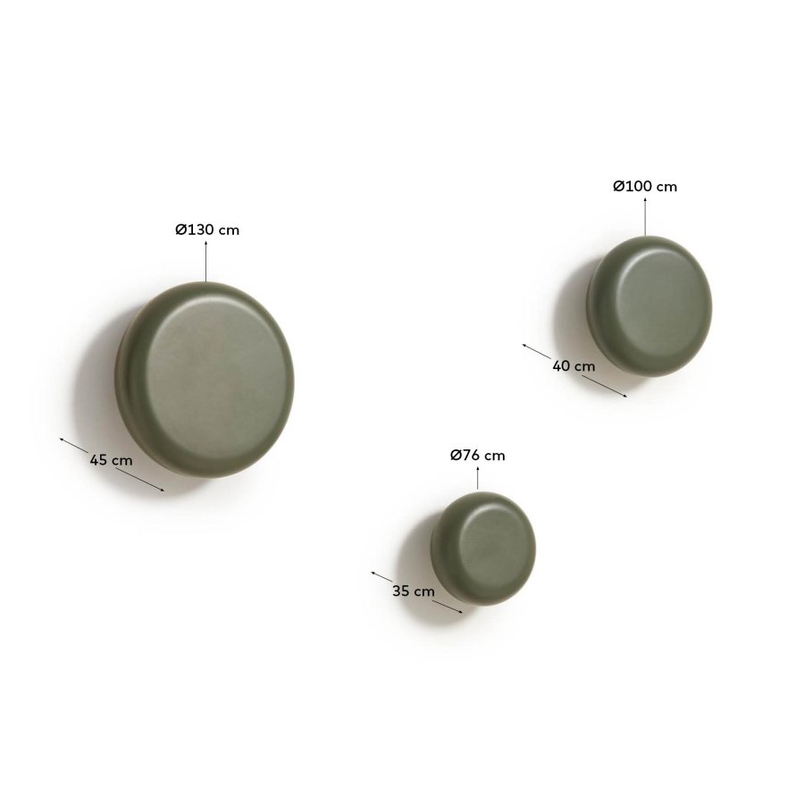 KAVE HOME Nadue st med 3 vgkroge i massiv bgetr med grn finish