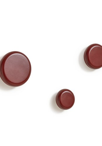 KAVE HOME Nadue st med 3 vgkroge i massiv bgetr med rdbrun finish