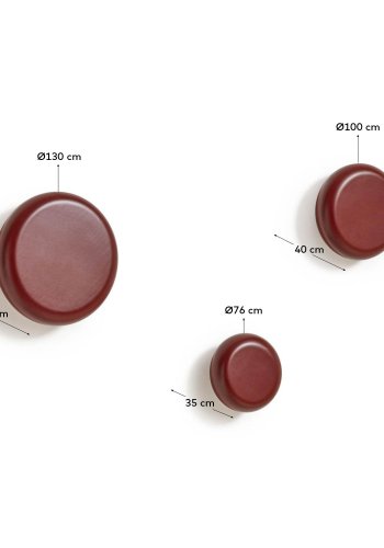 KAVE HOME Nadue st med 3 vgkroge i massiv bgetr med rdbrun finish