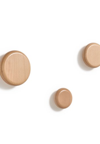 KAVE HOME Nadue st med 3 vgkroge i massiv bgetr med naturlig finish