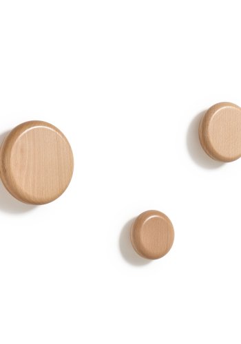 KAVE HOME Nadue st med 3 vgkroge i massiv bgetr med naturlig finish