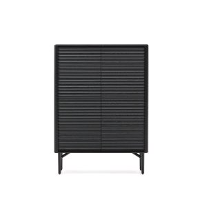 KAVE HOME Lenon hj sknk, 4 dre massivt tr og sort egefiner 104,5x144 cm FSC Mix Credit