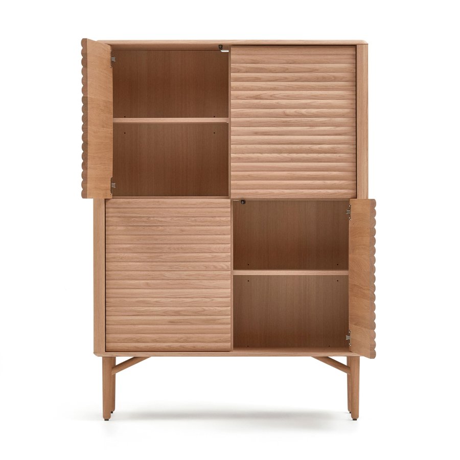 KAVE HOME Lenon skab, m. 4 lger - natur egefinér og egetr