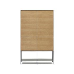 KAVE HOME Vedrana hj sknk, m. 4 lger og 7 hylder - natur egefiner og sort stl