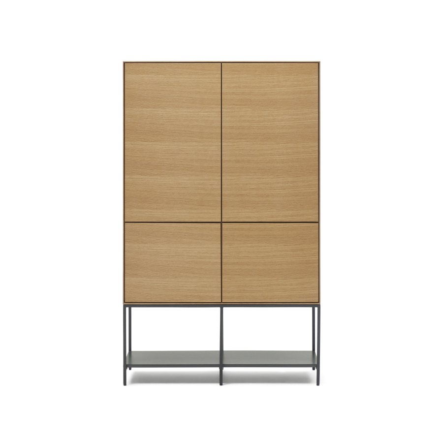 KAVE HOME Vedrana hj sknk, m. 4 lger og 7 hylder - natur egefiner og sort stl