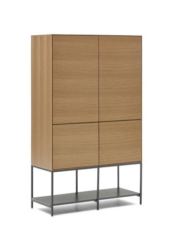 KAVE HOME Vedrana hj sknk, m. 4 lger og 7 hylder - natur egefiner og sort stl