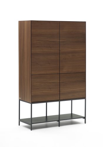 KAVE HOME Vedrana hj sknk, m. 4 lger og 7 hylder - brun valnddefiner og sort stl