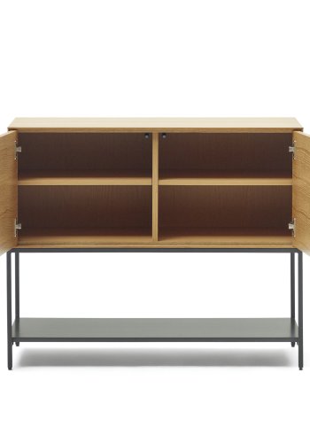 KAVE HOME Vedrana sknk, m. 2 lger og 3 hylder - natur egefiner og sort stl