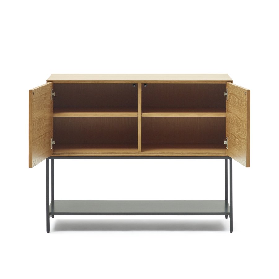 KAVE HOME Vedrana sknk, m. 2 lger og 3 hylder - natur egefiner og sort stl