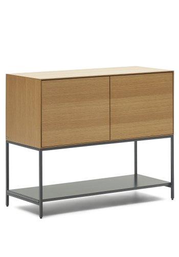 KAVE HOME Vedrana sknk, m. 2 lger og 3 hylder - natur egefiner og sort stl