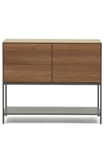 KAVE HOME Vedrana sknk, m. 2 lger og 3 hylder - brun valnddefiner og sort stl