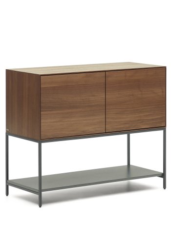 KAVE HOME Vedrana sknk, m. 2 lger og 3 hylder - brun valnddefiner og sort stl