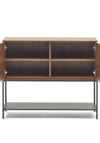 KAVE HOME Vedrana sknk, m. 2 lger og 3 hylder - brun valnddefiner og sort stl