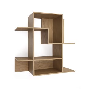 KAVE HOME Ina modulopbygget reol i egefiner med naturlig finish 80 x 80 cm FSC 100%