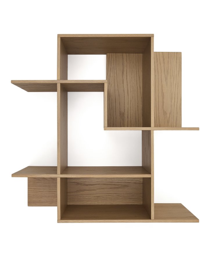 KAVE HOME Ina modulopbygget reol i egefiner med naturlig finish 80 x 80 cm FSC 100%