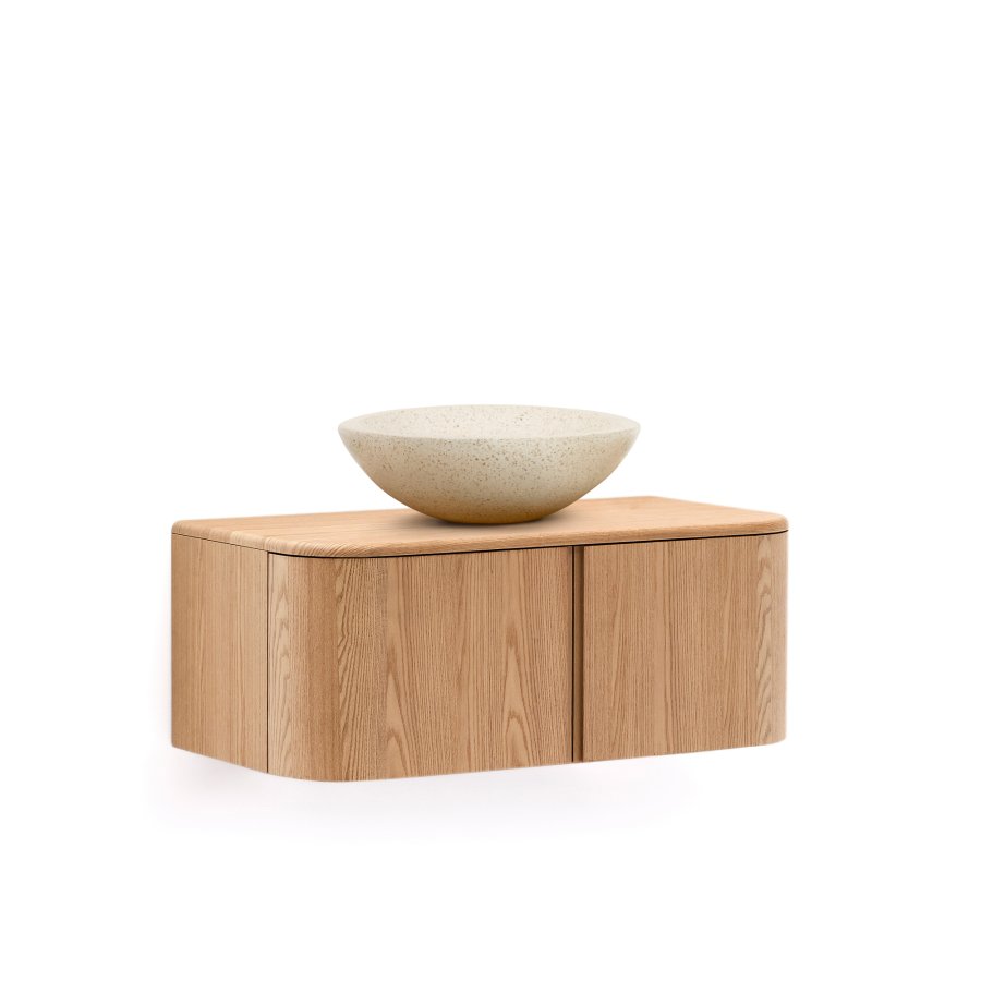 KAVE HOME Salaya ask lamineret krydsfiner badevrelsesskab i naturlig finish, 90 x 45 cm