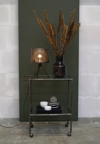 TRADEMARK LIVING rund bordlampe - jern m. klar lak ( 25)