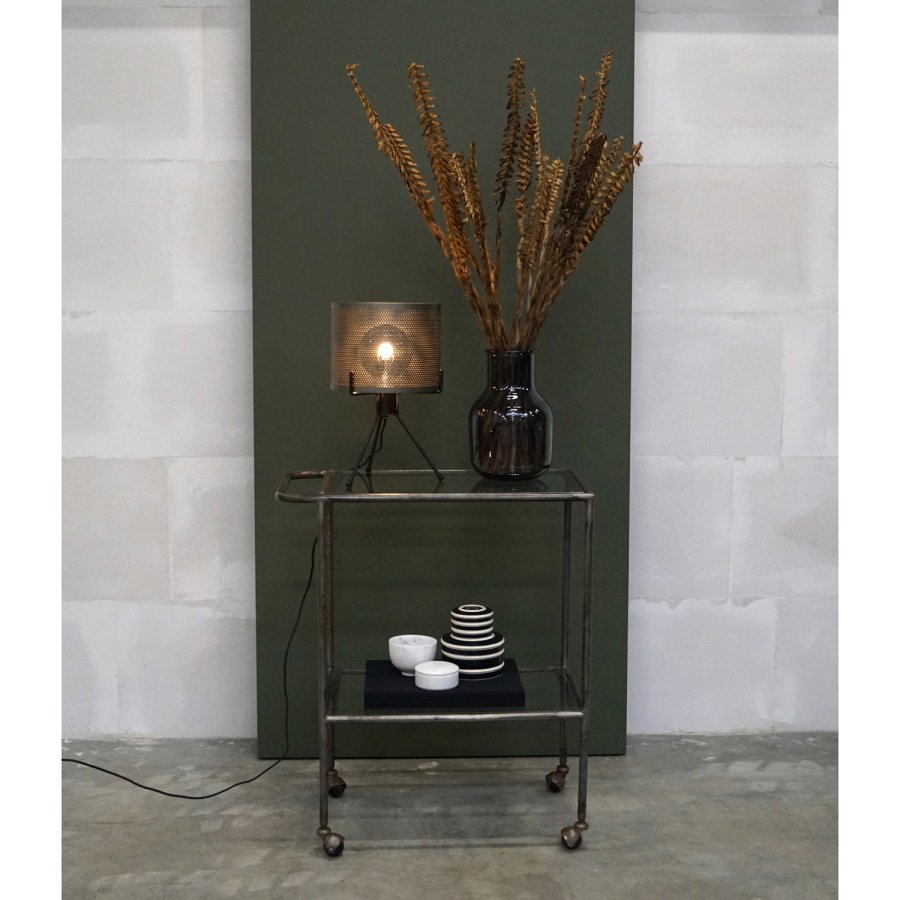 TRADEMARK LIVING rund bordlampe - jern m. klar lak ( 25)