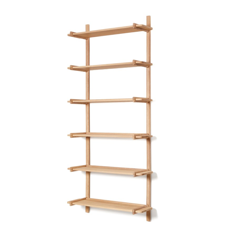 KAVE HOME Sitra modulhylde, 6 massive egetrshylder i naturlig finish, 90 cm, FSC Mix Credit