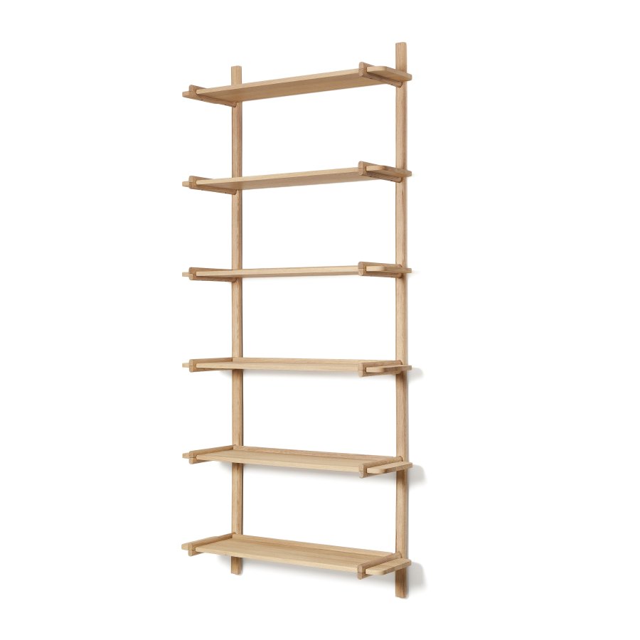 KAVE HOME Sitra modulhylde, 6 massive egetrshylder i naturlig finish, 90 cm, FSC Mix Credit