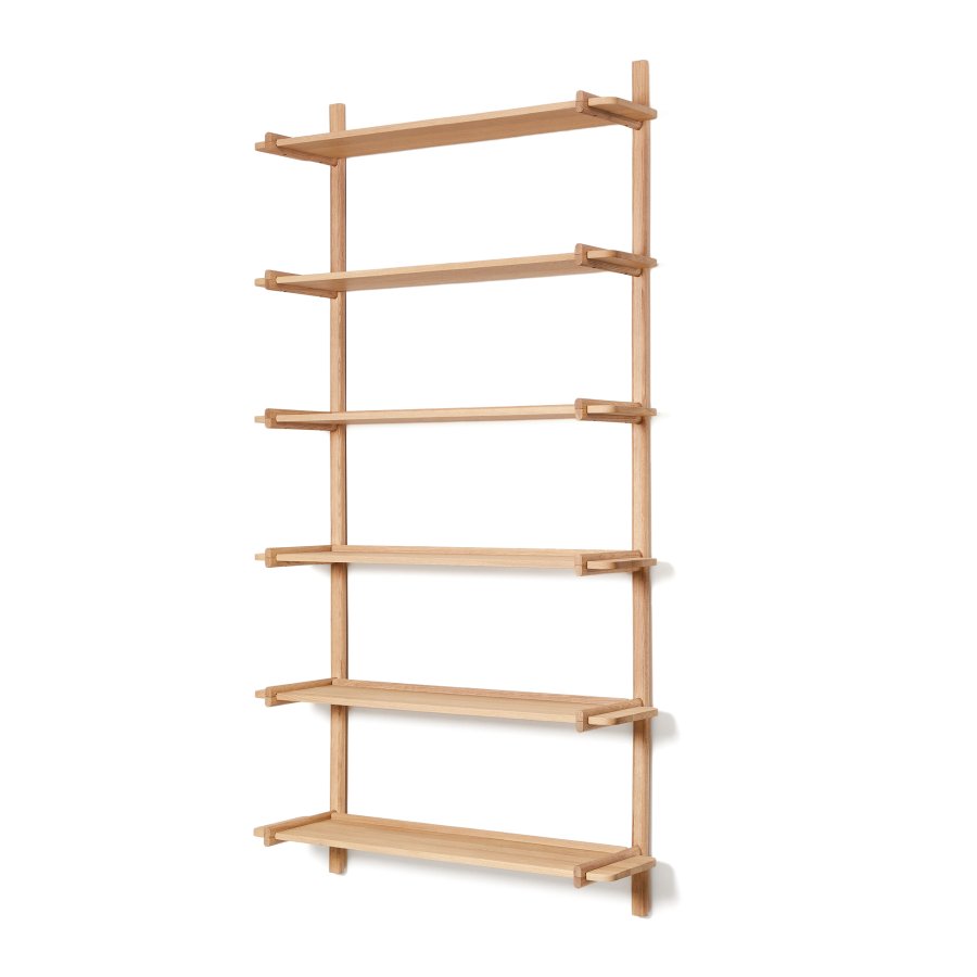 KAVE HOME Sitra modulhylde, 6 massive egetrshylder i naturlig finish, 110 cm, FSC Mix Credit