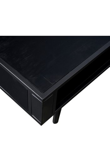NOVASOLO sofabord, m. hylde - sort tr og jern