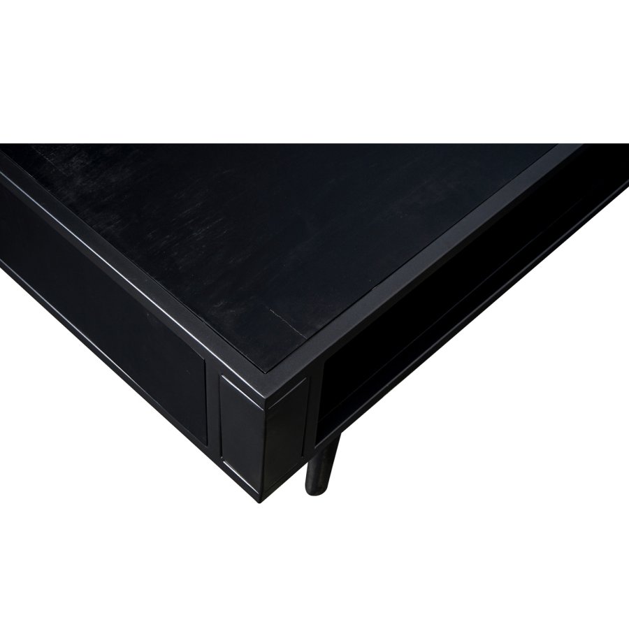 NOVASOLO sofabord, m. hylde - sort tr og jern