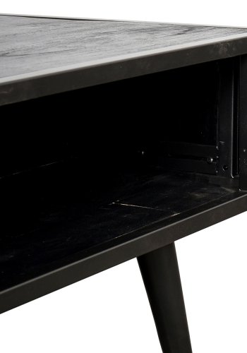 NOVASOLO sofabord, m. hylde - sort tr og jern