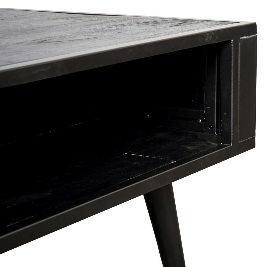 NOVASOLO sofabord, m. hylde - sort tr og jern
