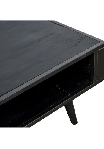 NOVASOLO sofabord, m. hylde - sort tr og jern