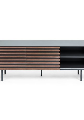 KAVE HOME Mahon TV-bord - valnd finér og grsort tr, m. 2 lger og 2 hylder