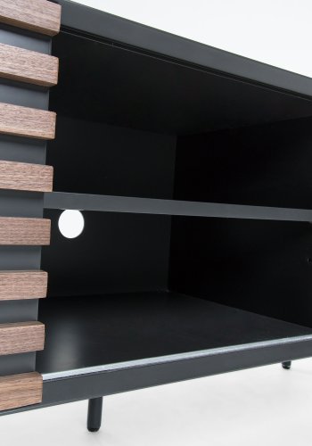 KAVE HOME Mahon TV-bord - valnd finér og grsort tr, m. 2 lger og 2 hylder