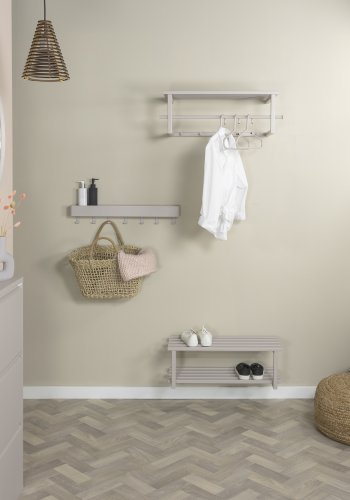 SPINDER DESIGN Marco Color Edition hattehylde, m. 5 knager og 1 bjlestang - silky taupe stl