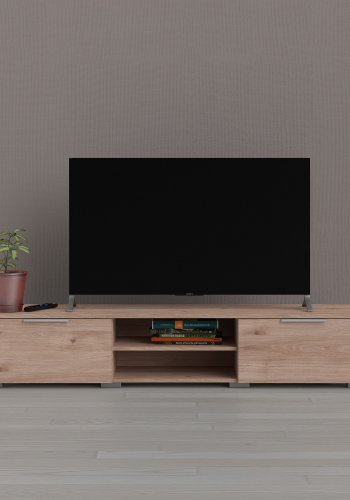 TVILUM Match TV-bord, m. 1 hylde og 2 skuffer - natur folie og plastik (172,7x39,9)